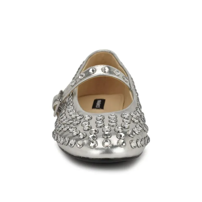 Nine West Flats Women Emmil Mary Jane Flats Silver