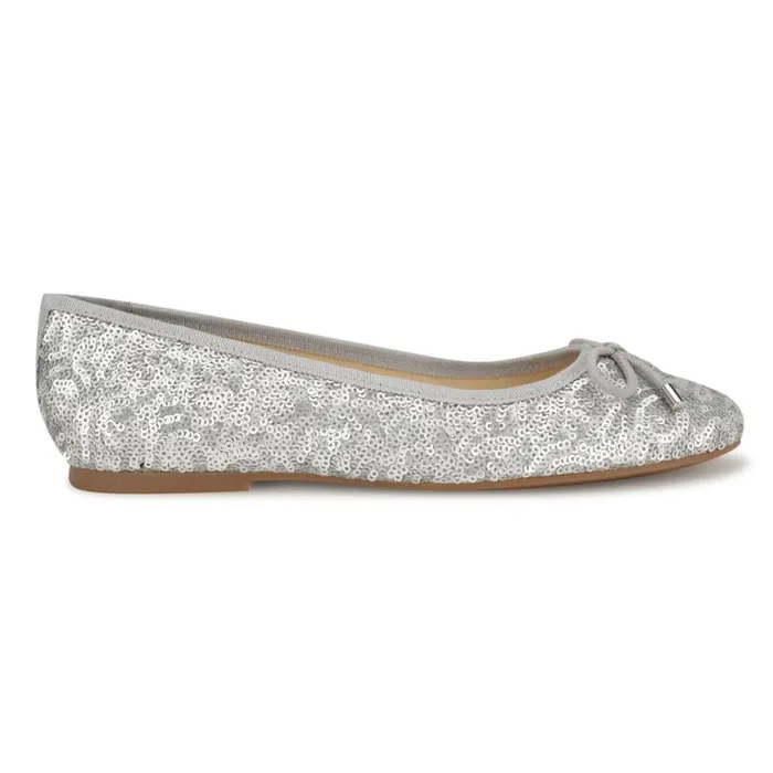 Nine West Flats Women Estieyp Ballet Flats Silver Sequin