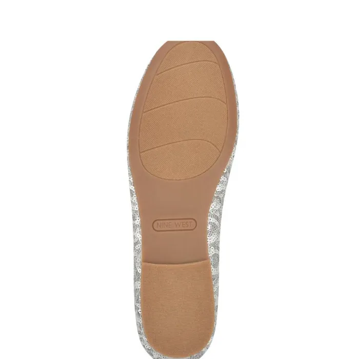 Nine West Flats Women Estieyp Ballet Flats Silver Sequin