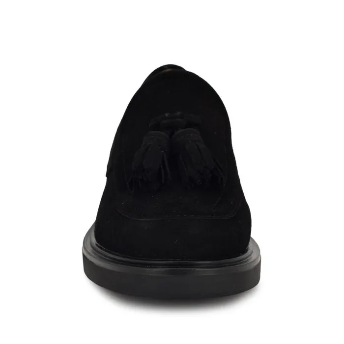 Nine West Flats Women Roker Casual Loafers Black Suede Nine West Flats Women Roker Casual Loafers Black Suede