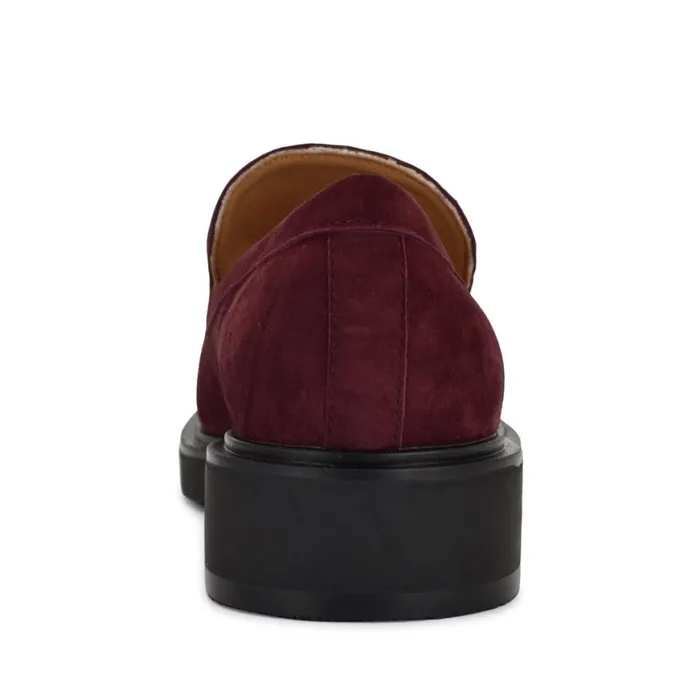 Nine West Flats Women Roker Casual Loafers Red Suede Nine West Flats Women Roker Casual Loafers Red Suede
