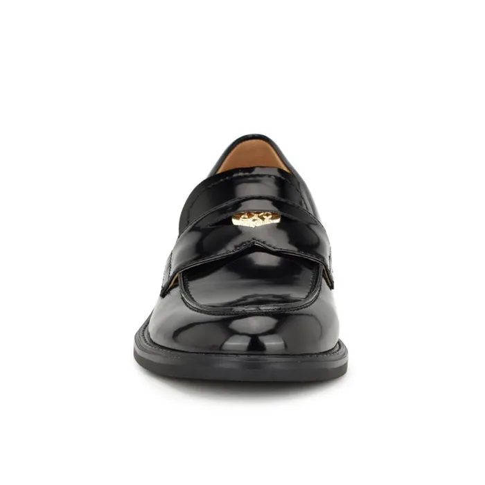 Nine West Flats Women Seeme Penny Loafers Black Patent