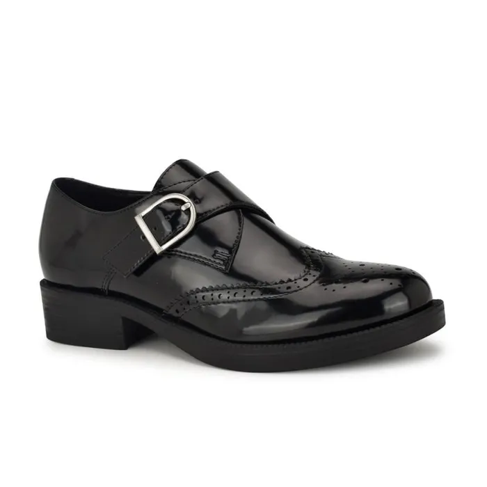 Nine West Flats Women Smythe Monk Strap Loafers Black Patent Nine West Flats Women Smythe Monk Strap Loafers Black Patent
