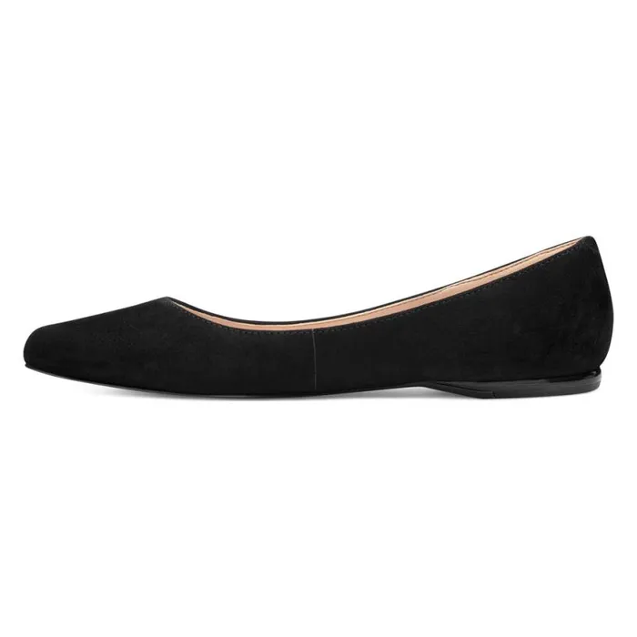 Nine West Flats Women Speakup Almond Toe Flats Black Suede Nine West Flats Women Speakup Almond Toe Flats Black Suede