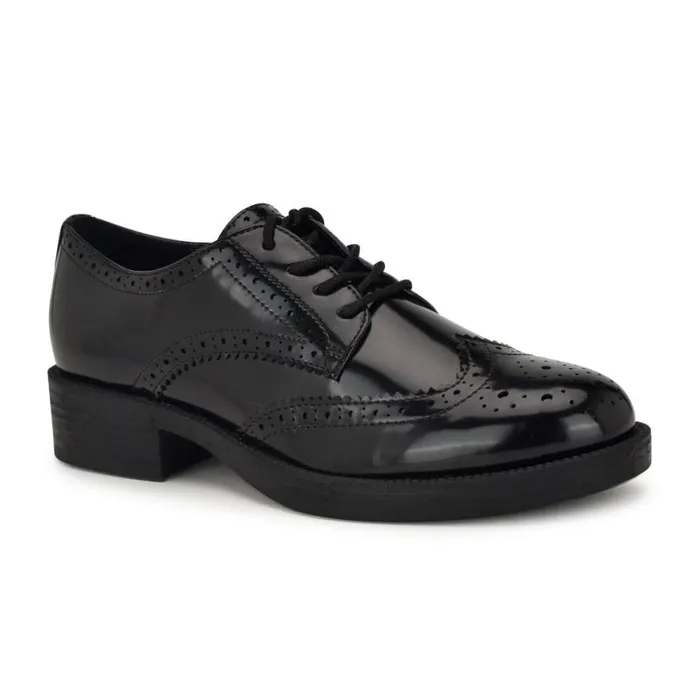 Nine West Flats Women Studey Oxford Loafers Black Patent Nine West Flats Women Studey Oxford Loafers Black Patent