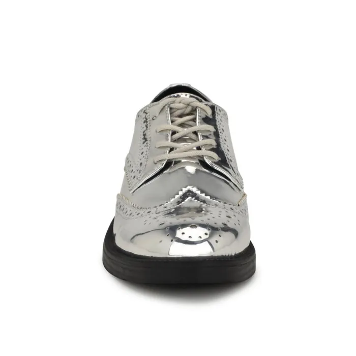 Nine West Flats Women Studey Oxford Loafers Silver Nine West Flats Women Studey Oxford Loafers Silver