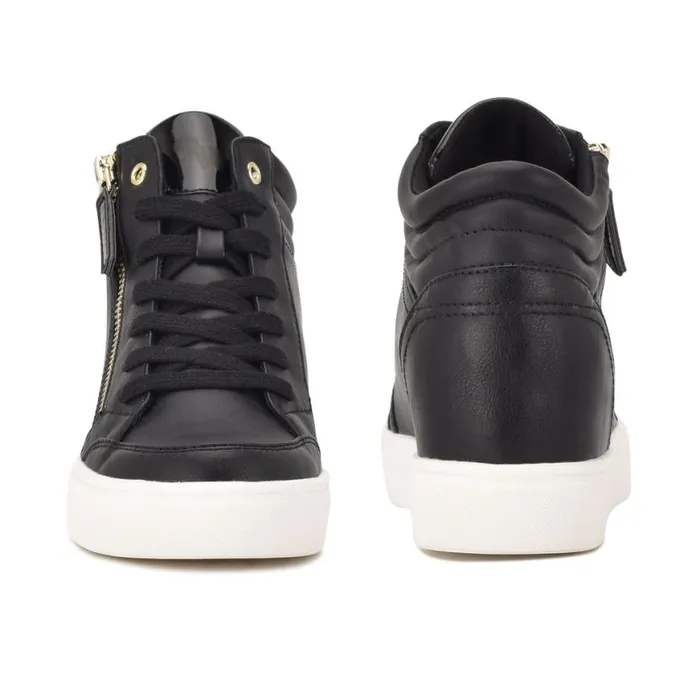 Nine West Flats Women Tons High Top Hidden Wedge Sneakers Black Nine West Flats Women Tons High Top Hidden Wedge Sneakers Black