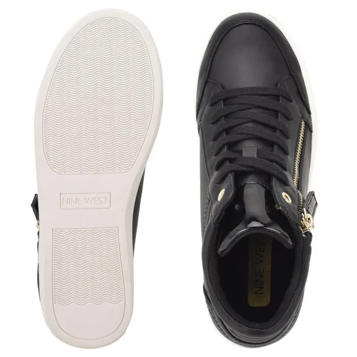 Nine West Flats Women Tons High Top Hidden Wedge Sneakers Black Nine West Flats Women Tons High Top Hidden Wedge Sneakers Black