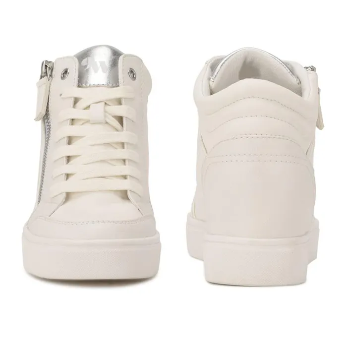 Nine West Flats Women Tons High Top Hidden Wedge Sneakers Whitesilver Nine West Flats Women Tons High Top Hidden Wedge Sneakers Whitesilver