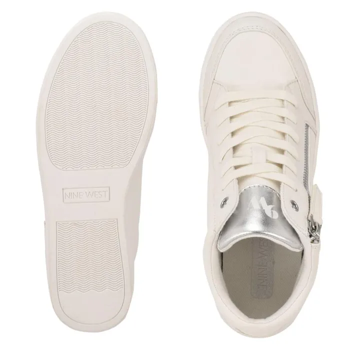 Nine West Flats Women Tons High Top Hidden Wedge Sneakers Whitesilver Nine West Flats Women Tons High Top Hidden Wedge Sneakers Whitesilver