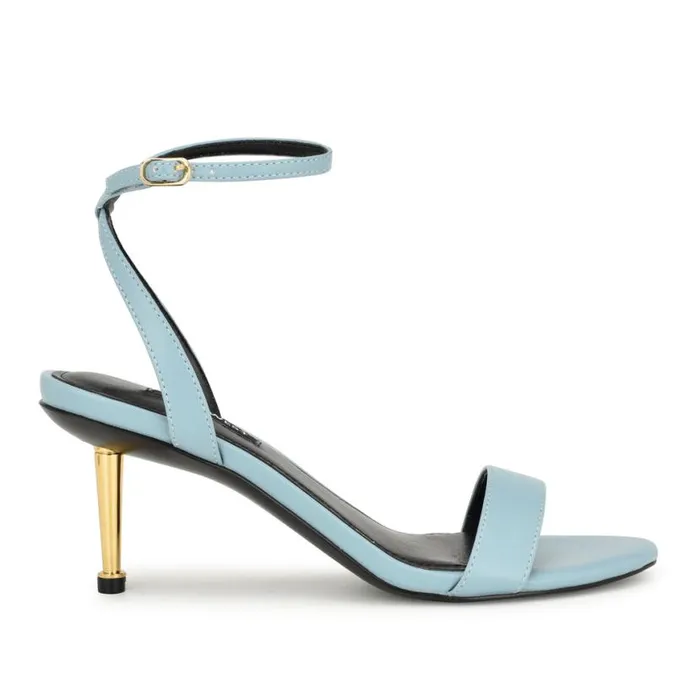 Nine West Heels Women Anny Ankle Strap Heeled Sandals Blue