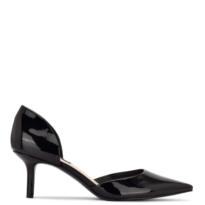 Nine West Heels Women Arive Pointy Toe Pumps Black Patent