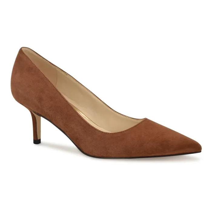 Nine West Heels Women Arlene Pointy Toe Pumps Dark Natural Suede Nine West Heels Women Arlene Pointy Toe Pumps Dark Natural Suede