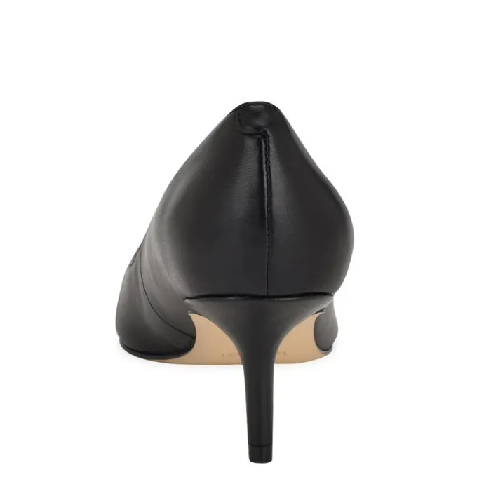 Nine West Heels Women Avaite Cap Toe Pumps Black Leather Nine West Heels Women Avaite Cap Toe Pumps Black Leather