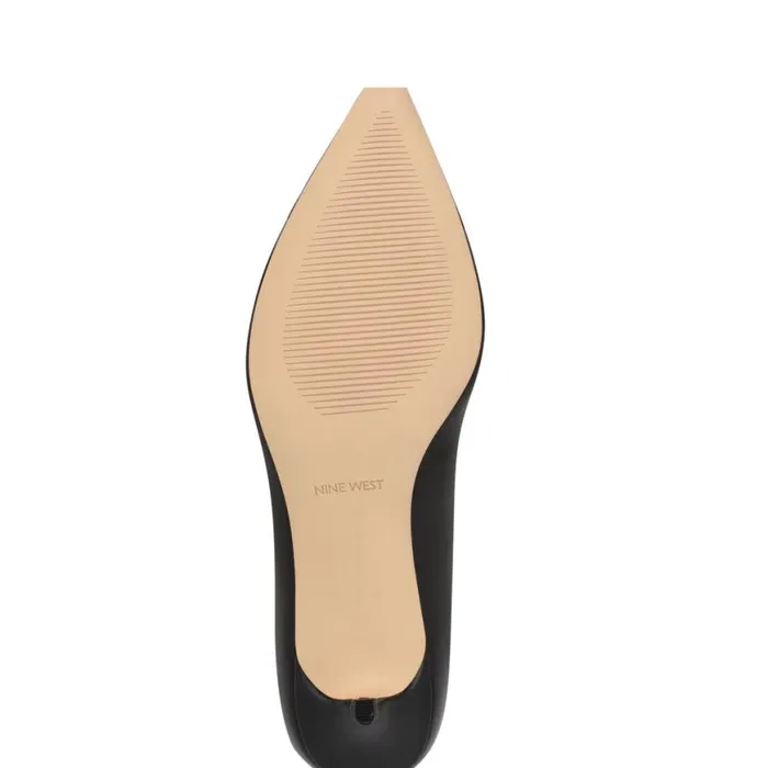 Nine West Heels Women Avaite Cap Toe Pumps Black Leather Nine West Heels Women Avaite Cap Toe Pumps Black Leather