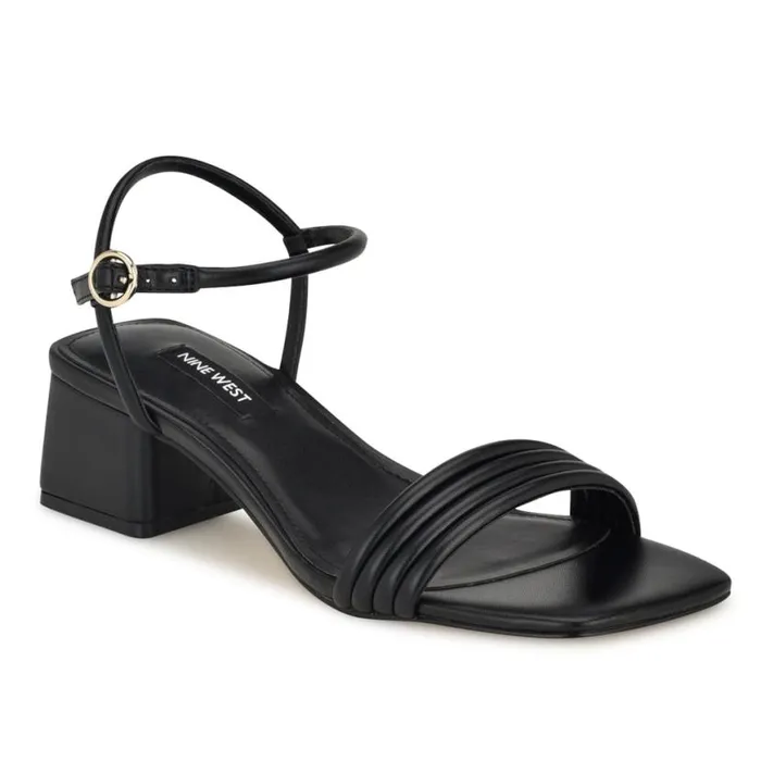 Nine West Heels Women Bernise Block Heel Sandals Black