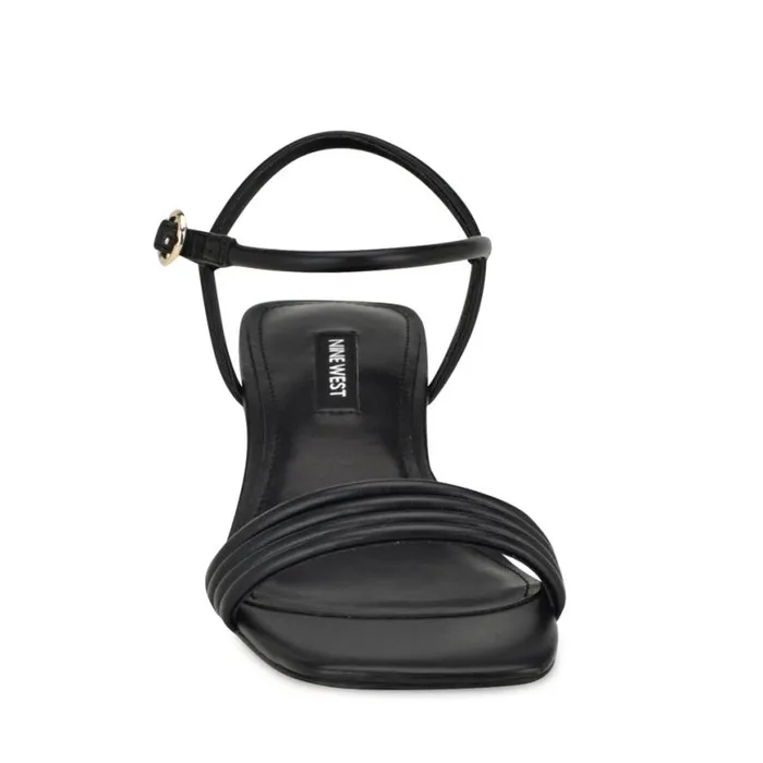 Nine West Heels Women Bernise Block Heel Sandals Black