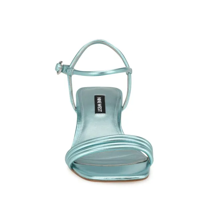 Nine West Heels Women Bernise Block Heel Sandals Blue