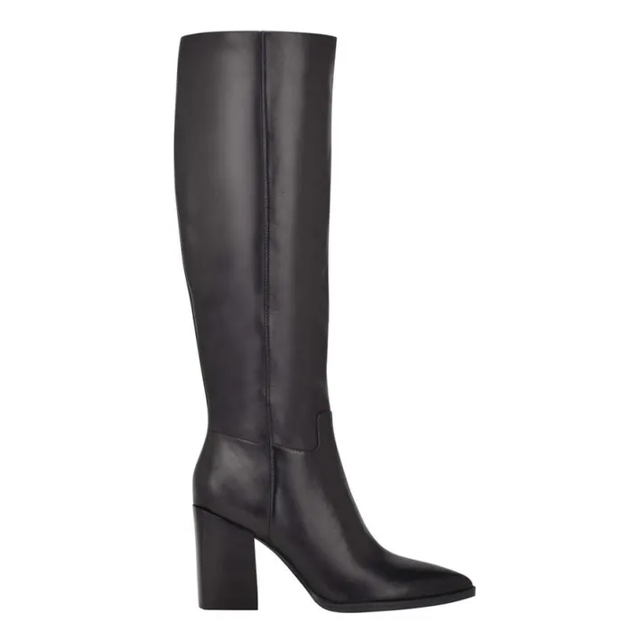 Nine West Heels Women Brixe Heeled Boots Black Leather