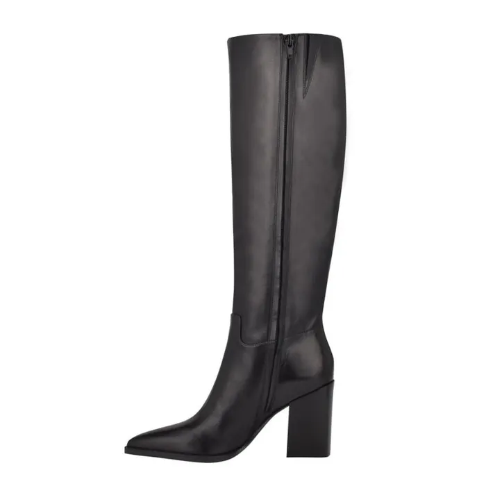 Nine West Heels Women Brixe Heeled Boots Black Leather Nine West Heels Women Brixe Heeled Boots Black Leather