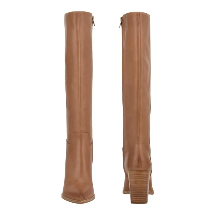 Nine West Heels Women Brixe Heeled Boots Medium Natural Leather
