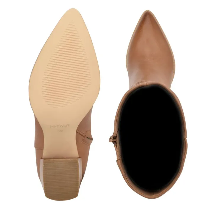 Nine West Heels Women Brixe Heeled Boots Medium Natural Leather