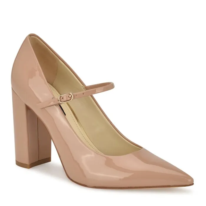 Nine West Heels Women Carlien Mary Jane Pumps Natural Patent Nine West Heels Women Carlien Mary Jane Pumps Natural Patent