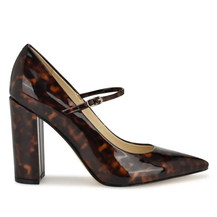 Nine West Heels Women Carlien Mary Jane Pumps Tortoise Patent