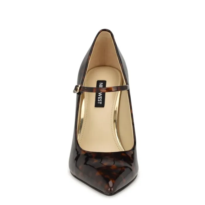 Nine West Heels Women Carlien Mary Jane Pumps Tortoise Patent
