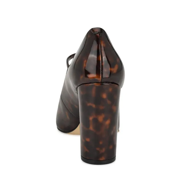Nine West Heels Women Carlien Mary Jane Pumps Tortoise Patent