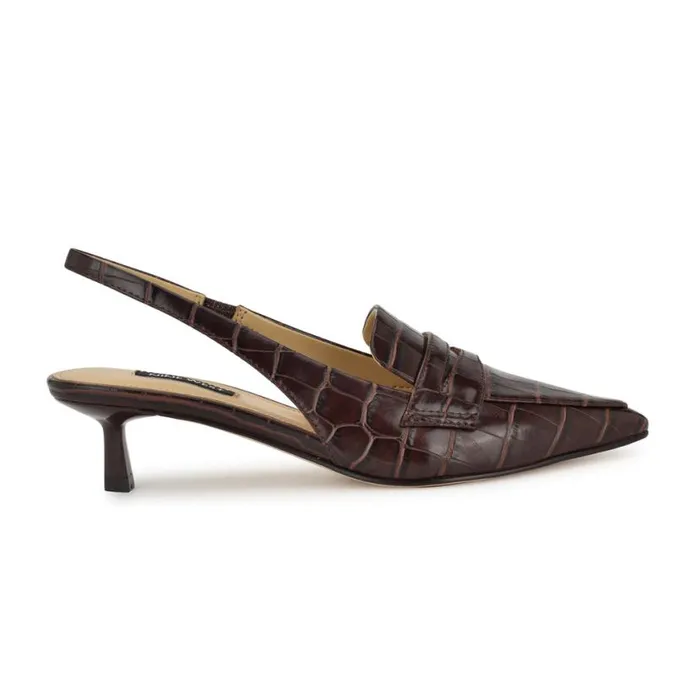 Nine West Heels Women Charlot Tailored Slingback Pumps Brown