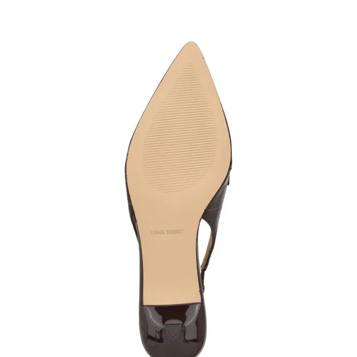 Nine West Heels Women Charlot Tailored Slingback Pumps Brown