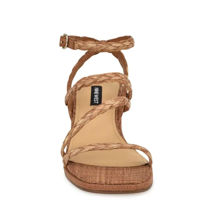 Nine West Heels Women Emolly Raffia Block Heel Sandals Brown Raffia Nine West Heels Women Emolly Raffia Block Heel Sandals Brown Raffia