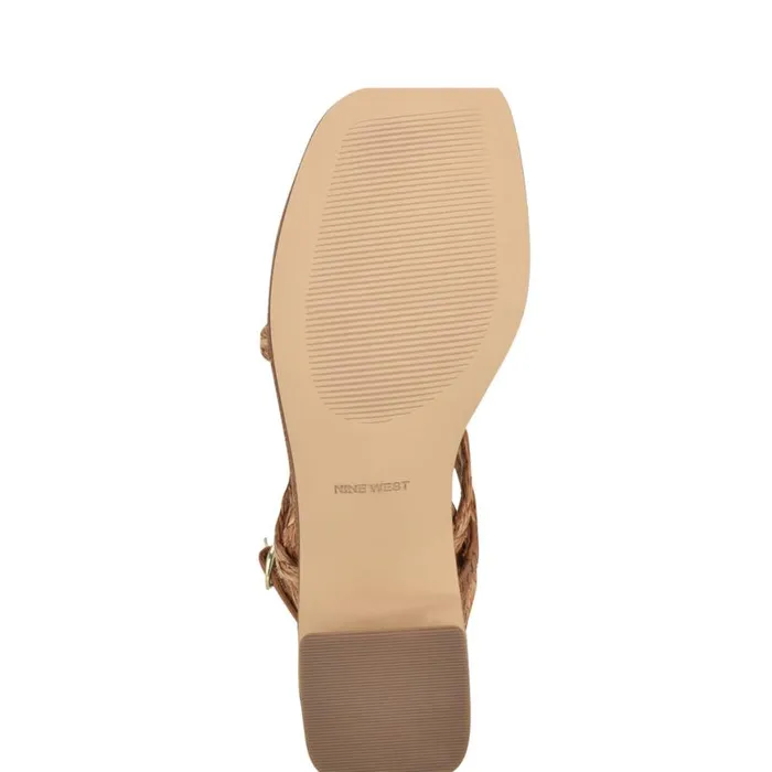 Nine West Heels Women Emolly Raffia Block Heel Sandals Brown Raffia Nine West Heels Women Emolly Raffia Block Heel Sandals Brown Raffia
