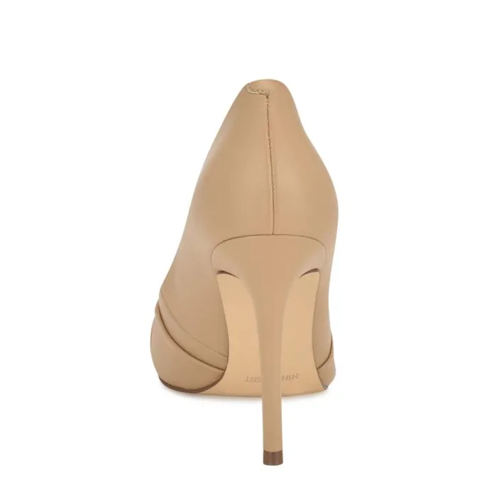 Nine West Heels Women Faiza Knotted Pointy Toe Pumps Light Tan