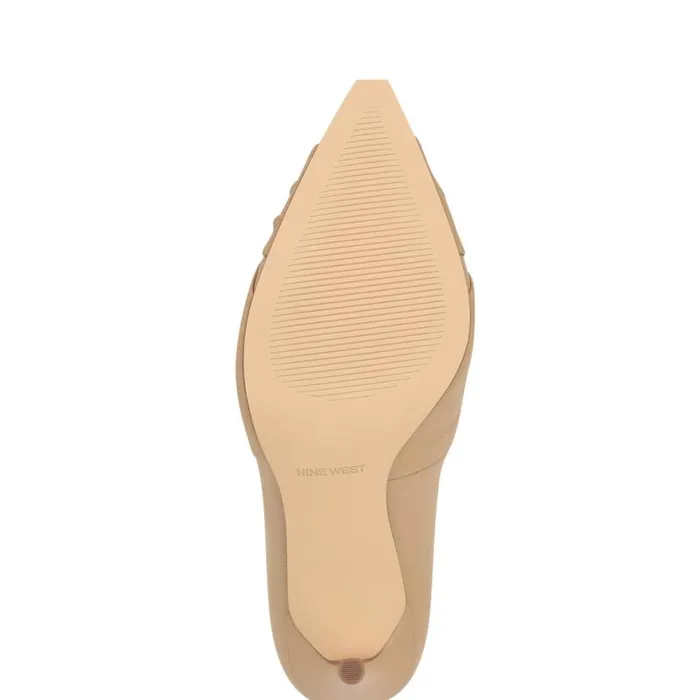 Nine West Heels Women Faiza Knotted Pointy Toe Pumps Light Tan