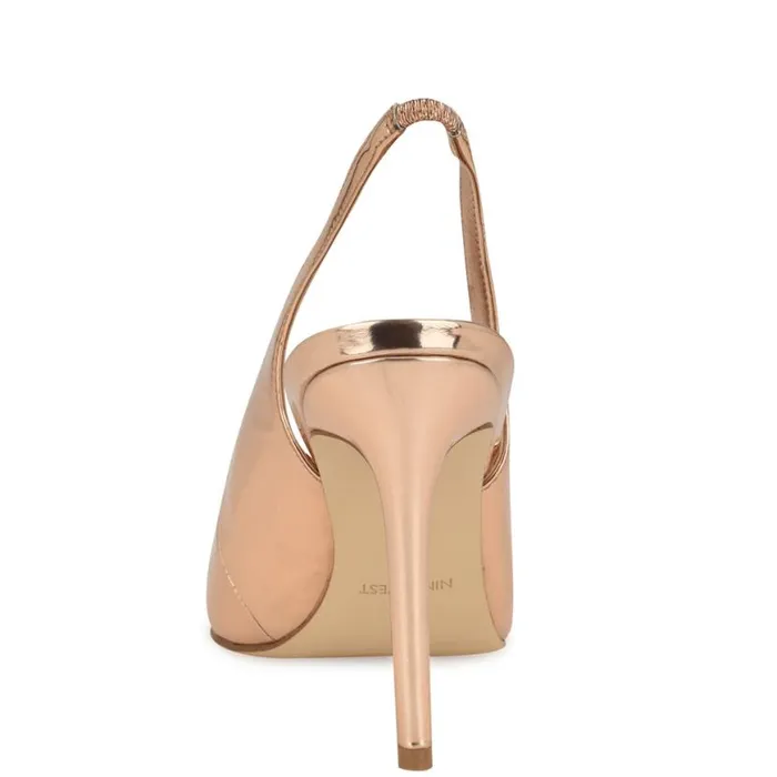 Nine West Heels Women Feather Pointy Toe Slingback Pumps Rose Gold