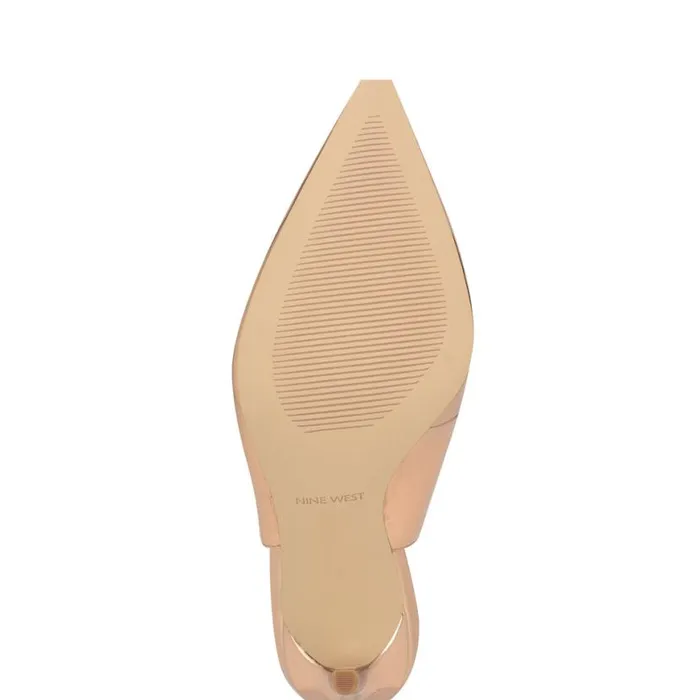 Nine West Heels Women Feather Pointy Toe Slingback Pumps Rose Gold