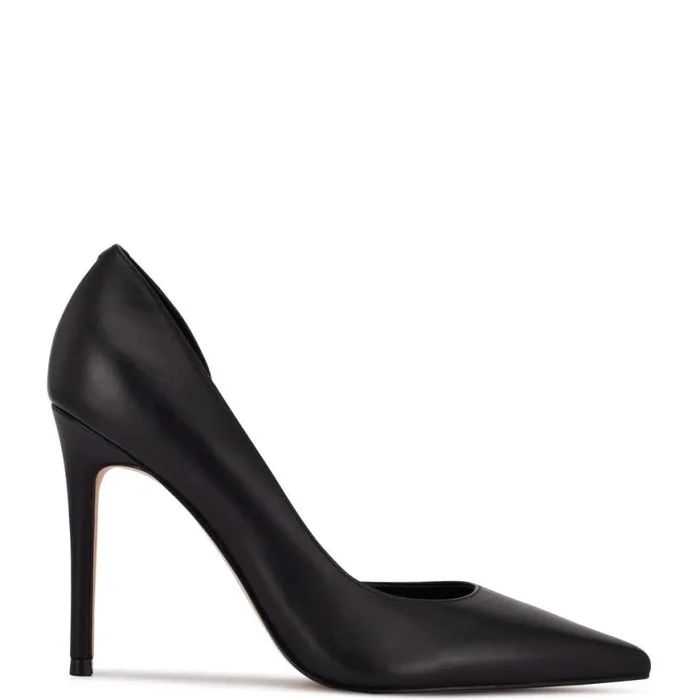 Nine West Heels Women Folowe D039Orsay Pointy Toe Pumps Black Leather
