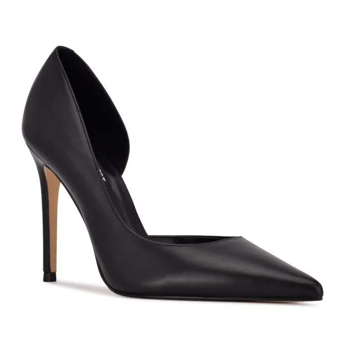 Nine West Heels Women Folowe D039Orsay Pointy Toe Pumps Black Leather