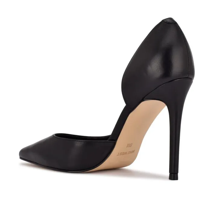 Nine West Heels Women Folowe D039Orsay Pointy Toe Pumps Black Leather