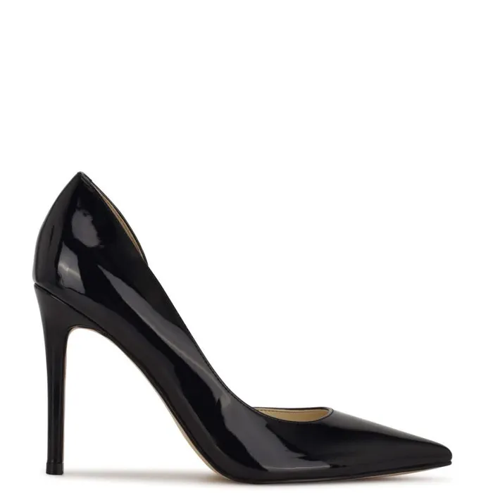 Nine West Heels Women Folowe D039Orsay Pointy Toe Pumps Black Patent