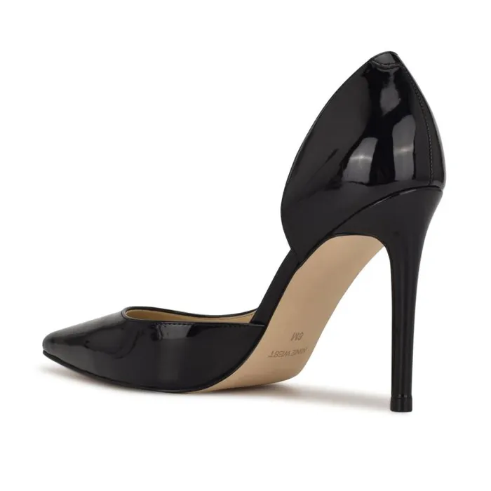 Nine West Heels Women Folowe D039Orsay Pointy Toe Pumps Black Patent