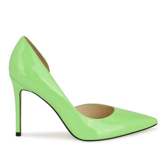 Nine West Heels Women Folowe D039Orsay Pointy Toe Pumps Bright Green