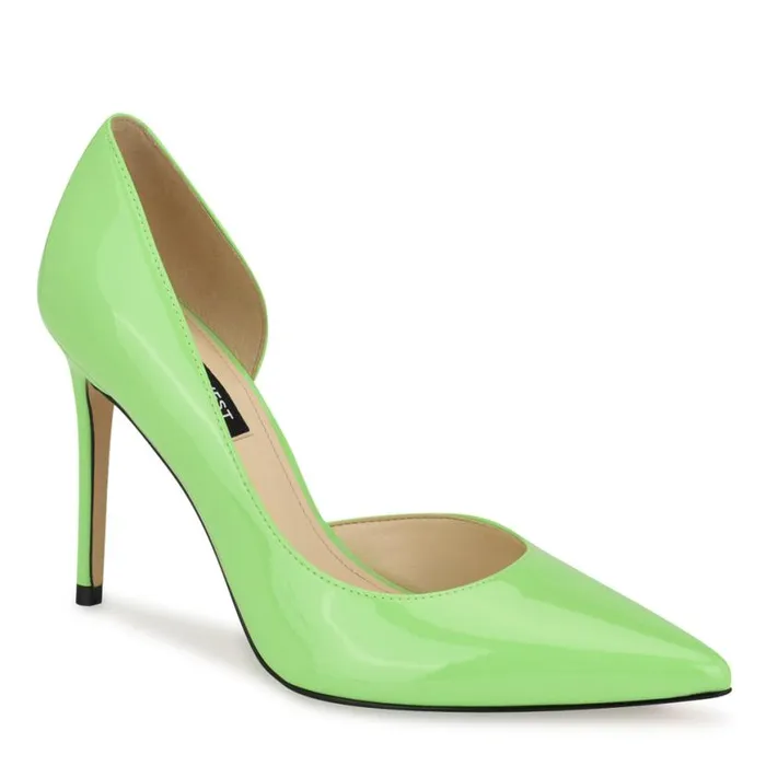 Nine West Heels Women Folowe D039Orsay Pointy Toe Pumps Bright Green