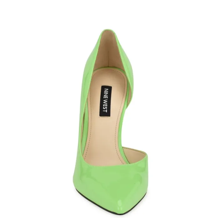 Nine West Heels Women Folowe D039Orsay Pointy Toe Pumps Bright Green