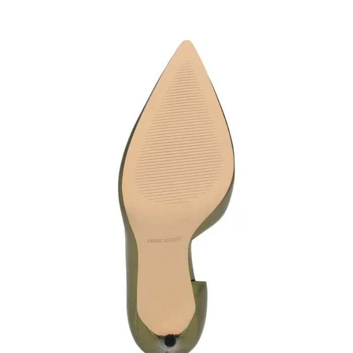 Nine West Heels Women Folowe D039Orsay Pointy Toe Pumps Green Mirror Patent