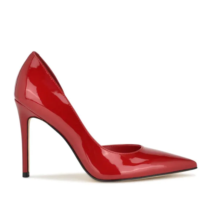 Nine West Heels Women Folowe D039Orsay Pointy Toe Pumps Red Patent