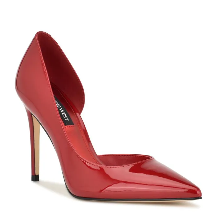 Nine West Heels Women Folowe D039Orsay Pointy Toe Pumps Red Patent