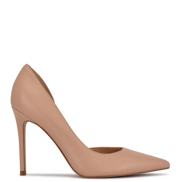 Nine West Heels Women Folowe D039Orsay Pointy Toe Pumps Warm Blush Leather